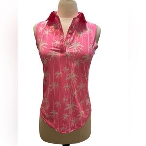 Tropical Pink Sleeveless Blouse